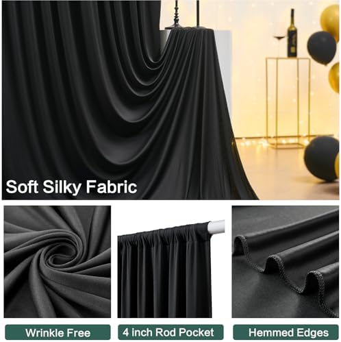 30ft×15ft Black Backdrop Curtain for Halloween Parties, alternate view 3