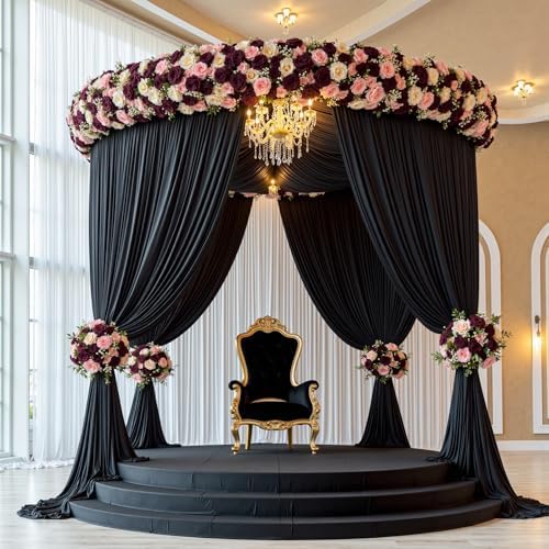 30ft×15ft Black Backdrop Curtain for Halloween Parties, alternate view 4