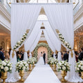 30ft×15ft White Backdrop Curtain for Wedding Parties