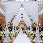 30ft×15ft White Backdrop Curtain for Wedding Parties