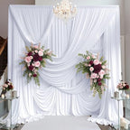 30ft×15ft White Backdrop Curtain for Wedding Parties, alternate view 2