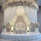 30ft×15ft White Backdrop Curtain for Wedding Parties, alternate view 4