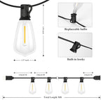 30FT Outdoor String Lights 16 Bulbs, Waterproof Patio Lights, alternate view 3