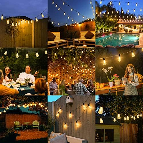 30FT Outdoor String Lights 16 Bulbs, Waterproof Patio Lights, alternate view 7