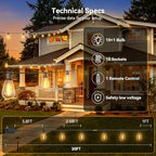 30FT Outdoor String Lights with Remote, Waterproof Patio Lights with 10+1 Shatterproof LED Bulbs, Dimmable, alternate view 5