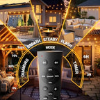30FT Outdoor String Lights with Remote, Waterproof Patio Lights with 10+1 Shatterproof LED Bulbs, Dimmable, alternate view 2
