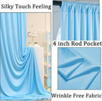 30ft x 10ft Baby Blue Backdrop Curtains for Parties, 6 Panels 5ftx10ft Thick Fabric Wedding Drapes Curtains, alternate view 2