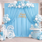 30ft x 10ft Baby Blue Backdrop Curtains for Parties, 6 Panels 5ftx10ft Thick Fabric Wedding Drapes Curtains, alternate view 4
