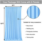 30ft x 10ft Baby Blue Backdrop Curtains for Parties, 6 Panels 5ftx10ft Thick Fabric Wedding Drapes Curtains, alternate view 6