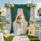 30ft x 10ft Beige Backdrop Drapes for Wedding Parties, 6 Panels Wrinkle-Free Polyester Fabric Background, alternate view 2