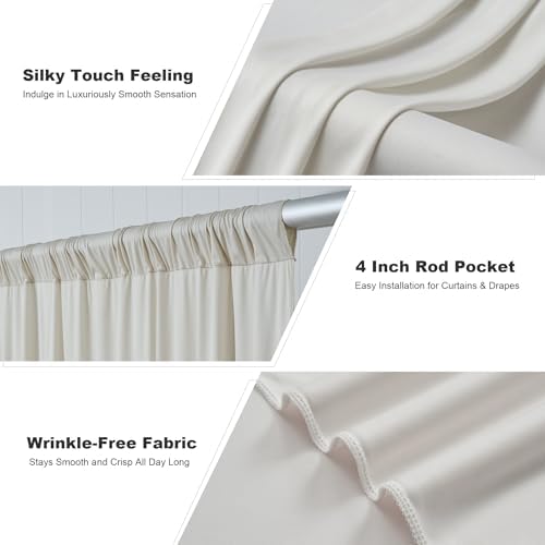 30ft x 10ft Beige Backdrop Drapes for Wedding Parties, 6 Panels Wrinkle-Free Polyester Fabric Background, alternate view 3