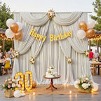 30ft x 10ft Beige Backdrop Drapes for Wedding Parties, 6 Panels Wrinkle-Free Polyester Fabric Background, alternate view 5