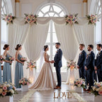 30ft x 10ft Beige Backdrop Drapes for Wedding Parties, 6 Panels Wrinkle-Free Polyester Fabric Background, alternate view 7