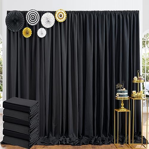 30ft x 10ft Black Backdrop Curtain Panels for Parties, Thick Wrinkle Resistant Polyester Wedding Backdrop Drapes, alternate