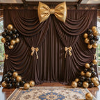 30ft x 10ft Brown Backdrop Curtains, Brown Drapes for Backdrop Fabric in 30 ft X 10 ft(6 Panels 5ft X 10ft) in