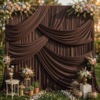 30ft x 10ft Brown Backdrop Curtains, Brown Drapes for Backdrop Fabric in 30 ft X 10 ft(6 Panels 5ft X 10ft) in, alternate