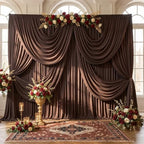 30ft x 10ft Brown Backdrop Curtains, Brown Drapes for Backdrop Fabric in 30 ft X 10 ft(6 Panels 5ft X 10ft) in, alternate