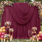 30ft x 10ft Burgundy Backdrop Curtains, Burgundy Drapes for Backdrop Fabric in 30 ft X 10 ft(6 Panels 5ft X, alternate view 6