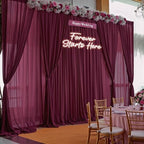 30ft x 10ft Burgundy Backdrop Curtains, Wrinkle-Free Sheer Chiffon Fabric Photo Backdrop Drapes for Wedding Arch, alternate