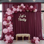 30ft x 10ft Burgundy Backdrop Curtains, Wrinkle-Free Sheer Chiffon Fabric Photo Backdrop Drapes for Wedding Arch, alternate