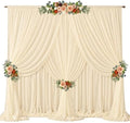 30ft x 10ft Champagne Backdrop Curtains, Wrinkle-Free Sheer Chiffon Fabric Photo Backdrop Drapes for Wedding