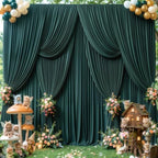 30ft x 10ft Hunter Green Backdrop Curtains, Green Drapes for Backdrop Draping Fabric Wedding Birthday Party Baby