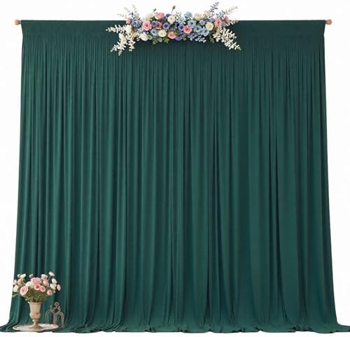 30ft x 10ft Hunter Green Backdrop Curtains, Green Drapes for Backdrop Draping Fabric Wedding Birthday Party Baby, alternate