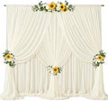 30ft x 10ft Ivory Backdrop Curtain Drapes, Wrinkle-Free Sheer Chiffon Fabric Photo Background Panels for Wedding
