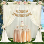 30ft x 10ft Ivory Backdrop Curtain Drapes, Wrinkle-Free Sheer Chiffon Fabric Photo Background Panels for Wedding, alternate