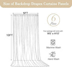 30ft x 10ft Ivory Backdrop Curtains, Wrinkle Free Fabric Drapes for Backdrop, Cream Photo Backdrop Drapes for, alternate view