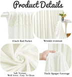 30ft x 10ft Ivory Backdrop Curtains, Wrinkle Free Fabric Drapes for Backdrop, Cream Photo Backdrop Drapes for, alternate view