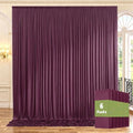 30ft x 10ft Maroon Backdrop Curtains for Parties, Polyester Burgundy Backdrop Drapes 6 Panels 5x10ft for Baby