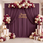 30ft x 10ft Maroon Backdrop Curtains for Parties, Polyester Burgundy Backdrop Drapes 6 Panels 5x10ft for Baby, alternate view