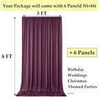 30ft x 10ft Maroon Backdrop Curtains for Parties, Polyester Burgundy Backdrop Drapes 6 Panels 5x10ft for Baby, alternate view