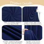 30ft x 10ft Navy Blue Backdrop Curtains, Navy Blue Drapes Backdrop Fabric in 30 ft X 10 ft(6 Panels 5ft X 10ft), alternate