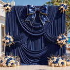 30ft x 10ft Navy Blue Backdrop Curtains, Navy Blue Drapes Backdrop Fabric in 30 ft X 10 ft(6 Panels 5ft X 10ft), alternate