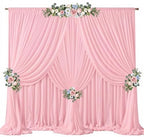 30ft x 10ft Peach Pink Backdrop Curtains, Wrinkle-Free Sheer Chiffon Fabric Photo Backdrop Drapes for Wedding