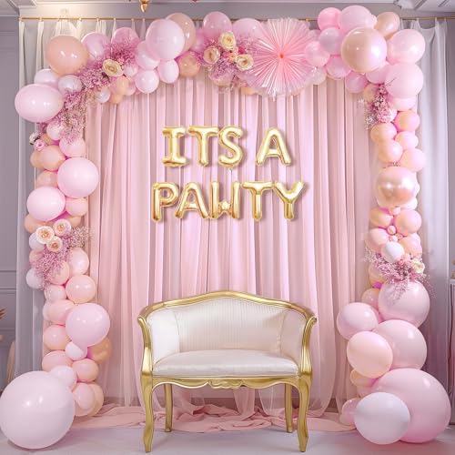 30ft x 10ft Peach Pink Backdrop Curtains, Wrinkle-Free Sheer Chiffon Fabric Photo Backdrop Drapes for Wedding, alternate view