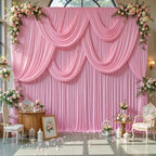 30ft x 10ft Pink Backdrop Curtains, Baby Pink Drapes for Backdrop Fabric in 30 ft X 10 ft(6 Panels 5ft X 10ft), alternate