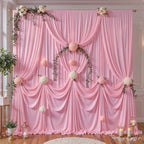 30ft x 10ft Pink Backdrop Curtains, Baby Pink Drapes for Backdrop Fabric in 30 ft X 10 ft(6 Panels 5ft X 10ft), alternate