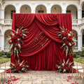 30ft x 10ft Red Backdrop Curtains, Wrinkle-Free Fabric Photo Background for Holiday Party Sale Promotion Retail