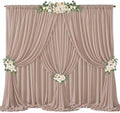 30ft x 10ft Taupe Backdrop Curtain Drapes, Wrinkle-Free Sheer Chiffon Fabric Photo Backdrop Panels for Wedding