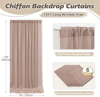 30ft x 10ft Taupe Backdrop Curtain Drapes, Wrinkle-Free Sheer Chiffon Fabric Photo Backdrop Panels for Wedding, alternate