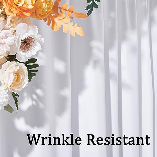30ft x 10ft White Backdrop Curtain Panels for Parties, Thick Wrinkle Resistant 6 Panels Polyester Wedding, alternate view 2