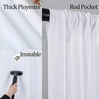 30ft x 10ft White Backdrop Curtain Panels for Parties, Thick Wrinkle Resistant 6 Panels Polyester Wedding, alternate view 4