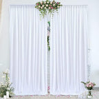 30ft x 10ft White Backdrop Curtain Panels for Parties, Thick Wrinkle Resistant 6 Panels Polyester Wedding, alternate view 7