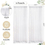 30ft x 10ft White Backdrop Curtain with Lights for Parties, Sheer Wedding Photo Backgrounds Tulle Drapes for, alternate view