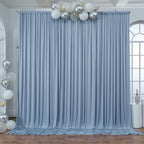 30ft x 10ft Wrinkle Free Dusty Blue Backdrop Curtain for Parties, 6 Panels 5x10ft Silky Polyester Backdrop, alternate view 5
