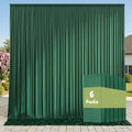 30ft x 10ft Wrinkle Free Hunter Green Backdrop Curtains for Parties, 6 Panels 5x10ft Polyester Green Photo