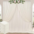 30ft x 10ft Wrinkle Free Ivory Backdrop Curtains for Parties, 6 Panels 5x10ft Polyester Photo Backdrop Drapes